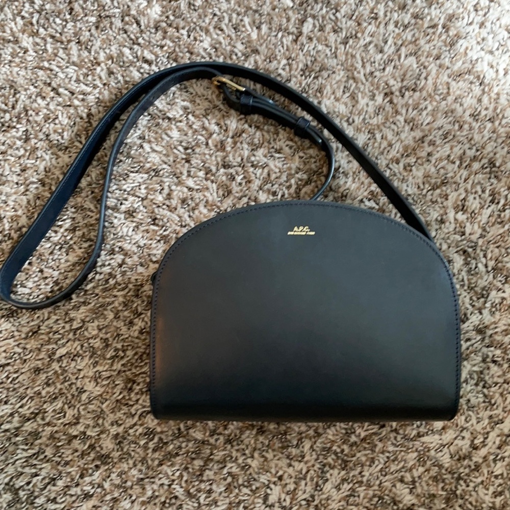 APC Demi lune navy crossbody